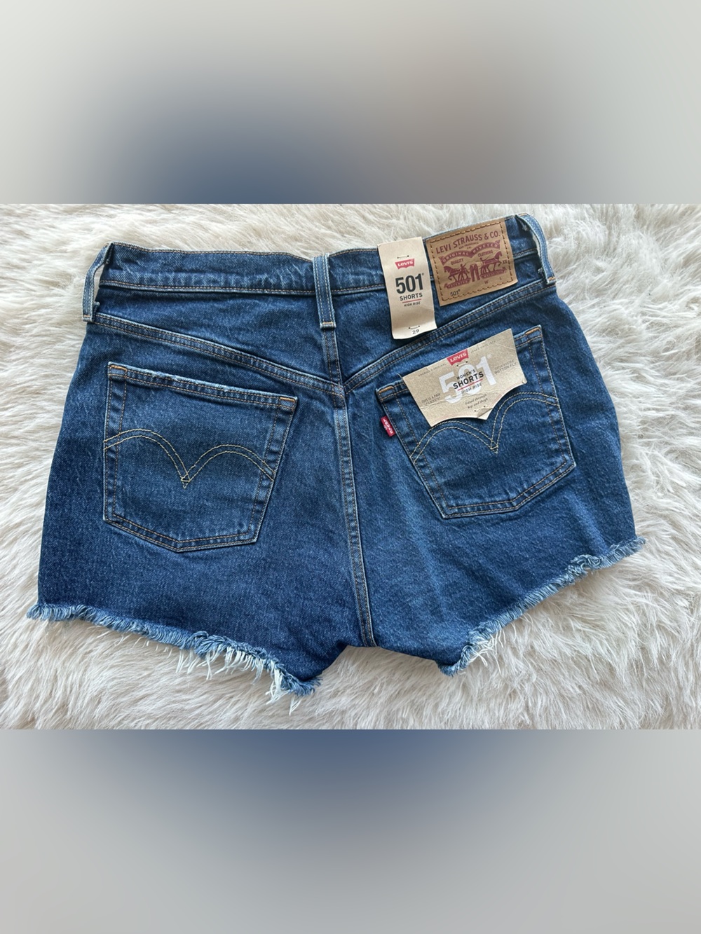 Levi's 501 Cutoff Denim Shorts - Blue